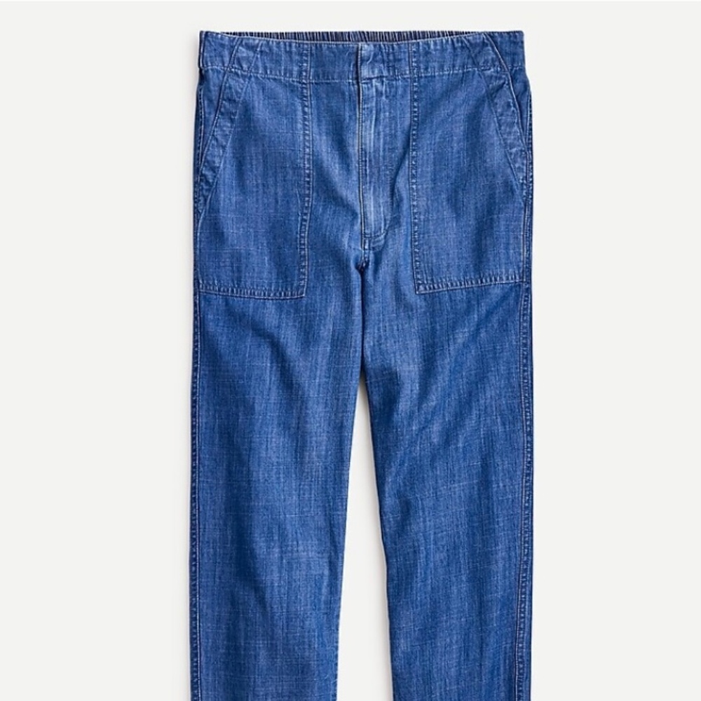 J. CREW Indigo Zip-Up Seaside Pant, Chambray denim - Size 8